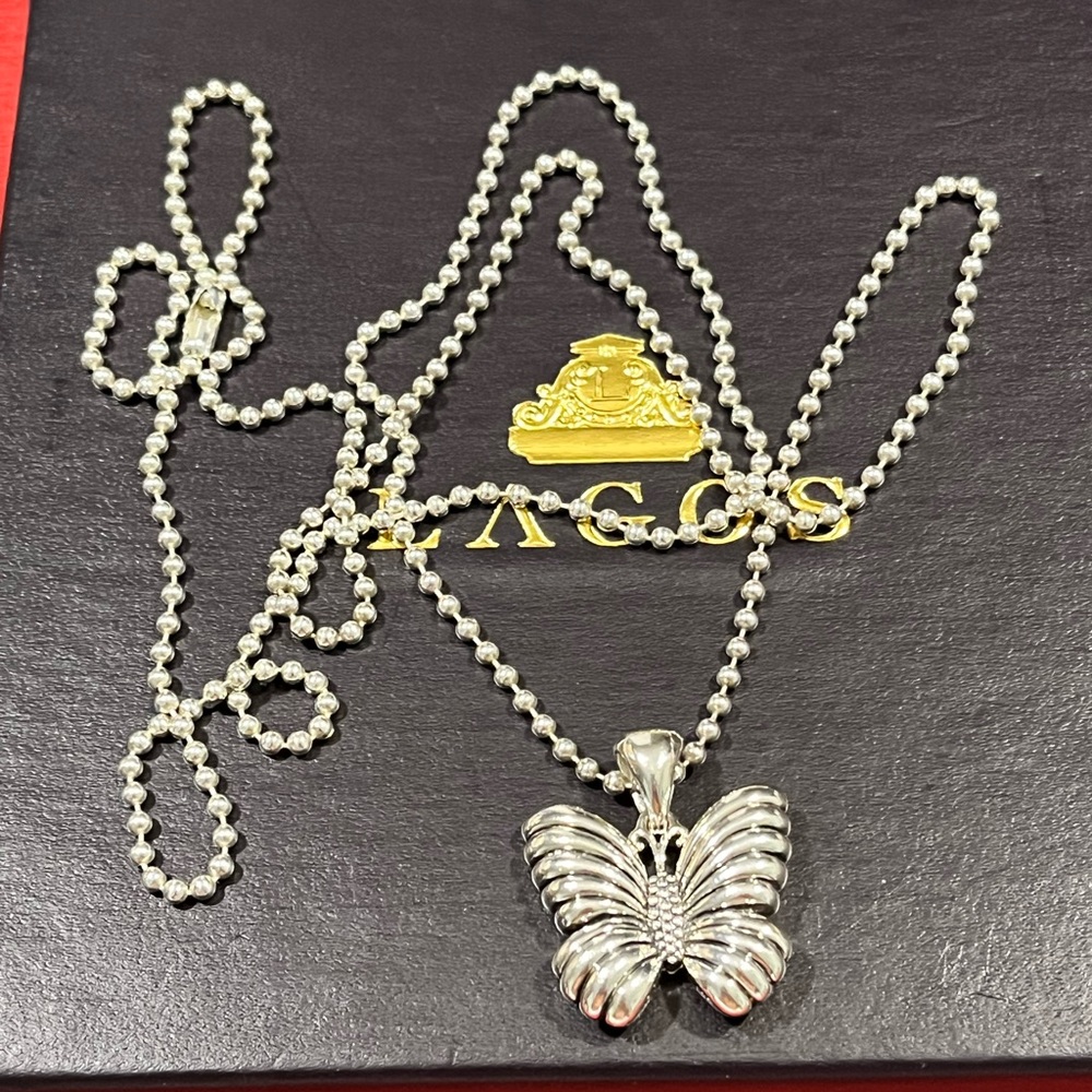 LAGOS PRE-LOVED AUTHENTIC “RARE WONDERS” STERLING SILVER BUTTERFLY NECKLACE - Picture 7 of 15